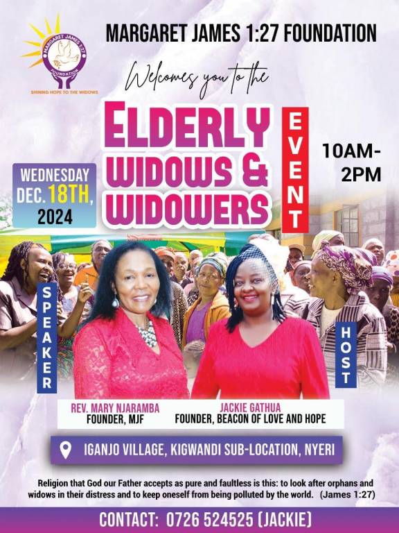 Margaret James 1:27 Foundation Mission in Nyeri – December18th, 2024